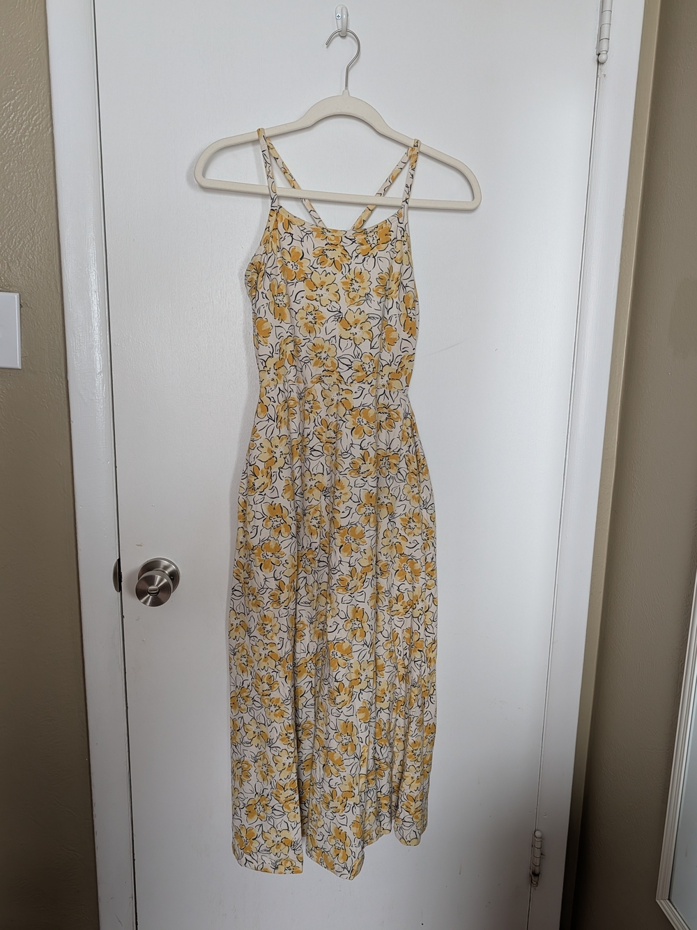Pact Yellow and White Floral Strappy Maxi Dress